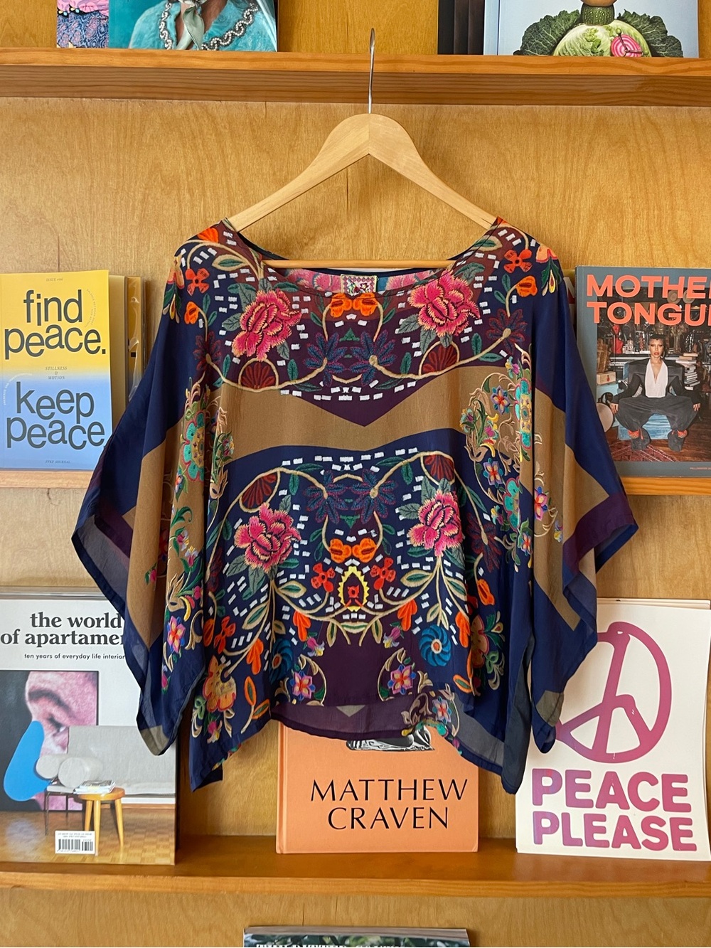 Johnny Was Floral Kimono Top Blouse Multicolor Shirt size S rayon